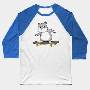 Hamster as Skater with Skateboard Baseball T-Shirt